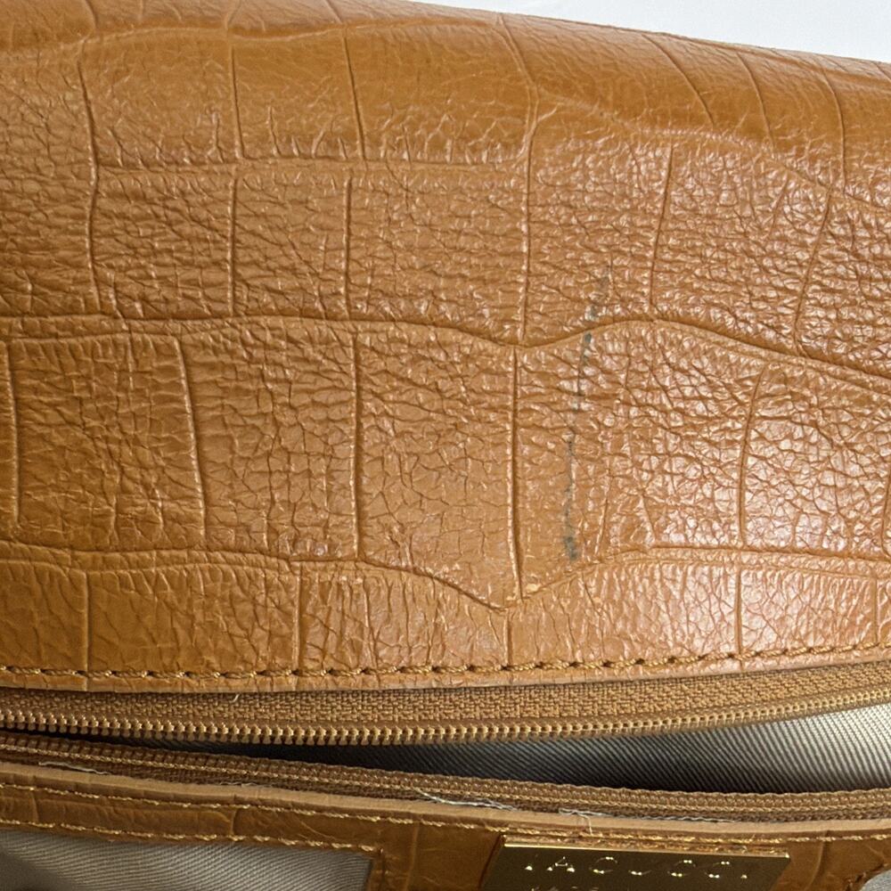 Vtg Iacucci Tan Double Strap Adj Strap Leather Snap Closure Handbag Purse Bag - Picture 6 of 9